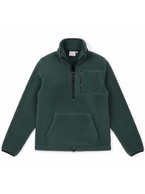 Victoria’s Secret PINK Green Sherpa Half-Zip Pullover XS | Cozy Fleece